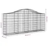 vidaXL Gabbione ad arco alto 200x30x80/100 cm Ferro zincato Anteprima dell’immagine prodotto 5
