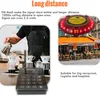 A collage showing a barista making coffee, a wireless pager, and an outdoor cafe scene. Produktbild-Vorschau