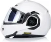 A white motorcycle helmet is shown against a white background. Voir les images du produit