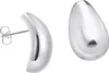 A pair of silver hoop earrings on a white background. Anteprima dell’immagine prodotto