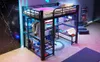 Lit mezzanine 140 x 200 cm en métal noir avec éclairage LED Voir les images du produit 17