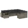 10-tlg. Garten-Sofagarnitur mit Kissen Grau Poly Rattan Produktbild-Vorschau 1