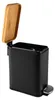 Pedalmülleimer Modern 5 Liter Schwarz Natur Produktbild-Vorschau 2