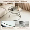 Runder Beistelltisch Glas, C-Förmiger Couchtisch Glas, Produktbild-Vorschau 5