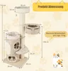 A diagram showing the dimensions of a cat tree. Podgląd zdjęcia produktu