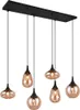 Pendelleuchte 6-flammig Glasschirme Amber, inkl. E14 LED, Produktbild-Vorschau 2