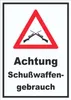Achtung Schusswaffengebrauch Schild A6 Rückseite Produktbild-Vorschau 1