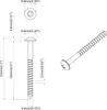 vidaXL Skrutka do dreva 12 ks Strieborná 9,8 x 53 mm Oceľ Náhľad obrázku produktu 5
