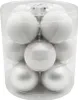 Weihnachtskugeln Glas 8cm, 12 Stück, Farbe:Just White-Mix ( Produktbild-Vorschau 1