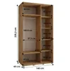 Kleiderschrank ASIRI 3 - 140/60 cm, schwarz/weiß/schwarz Produktbild-Vorschau 4