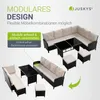 Juskys Polyrattan Lounge Manacor - Sofa, stolik, stołek i Podgląd zdjęcia produktu 6