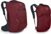 Two red Osprey backpacks are shown against a white background. The larger backpack is on the left, and a smaller one is on the right. Podgląd zdjęcia produktu