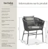 Ensemble de chaises VALEIRAS effet corde tressée - Lot de 4 Voir les images du produit 6