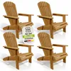Juskys® 4er Set Liegestuhl Korfu Natur Akazienholz klappbar Produktbild-Vorschau 1