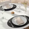 Tischsets oval 4er Set 33x45 cm – recyceltes Leder – Chia Produktbild-Vorschau 1