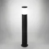 A black outdoor bollard light with a white illuminated top, set against a light gray background. Produktbild-Vorschau