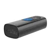 A black portable air compressor with a blue button and a digital display, shown from a side angle on a white background. Produktbild-Vorschau