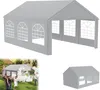 A collage of images showing a gray party tent, a scene of a party under a similar tent, and a smaller gray tent. Voir les images du produit
