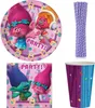 Partyset Trolls Kindergeburtstag Einweggeschirr Party Deko Produktbild-Vorschau 1