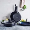GreenPan Torino, Rund, Wok-/Bratpfanne, Schwarz, Keramik, Produktbild-Vorschau 3