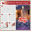 Collage showing assembly steps and the final illuminated Christmas tree decoration. Podgląd zdjęcia produktu