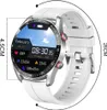 A smartwatch with its dimensions indicated by overlaid graphics and text. Produktbild-Vorschau