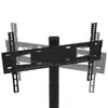 A black TV stand with adjustable tilting angles indicated by text. Podgląd zdjęcia produktu