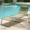 CASABEL Chaise Longue Pliante Verte pour jardin, transat Voir les images du produit 3