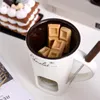 Hrnček na čokoládové fondue, keramický ohrievač masla, Náhľad obrázku produktu 8