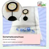 A vacuum cleaner bag with a close-up inset showing the sealing mechanism. Produktbild-Vorschau