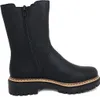 A black leather boot with a zipper and a thick sole, shown from the side against a white background. Voir les images du produit