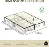 TEENO Sommier 140x200, Sommier à Lattes avec 9 Pieds, Voir les images du produit 2