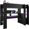 Lit Mezzanine Enfant Gamer LED ONLINE, 90 x 200 cm, Noir Voir les images du produit 1