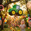 Relaxdays Pinata Set, 3tlg., Traktor zum Aufhängen, Kinder, Produktbild-Vorschau 2
