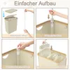 QEENTOE Wäschekorb mit 3 Fächern und Deckel, 140L Produktbild-Vorschau 6