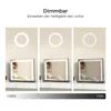 Three images of a lighted makeup mirror showing different brightness levels, with a gradient bar indicating brightness from 10% to 100%. Podgląd zdjęcia produktu