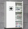 Medizinschrank >Adan< in Weiß aus Glas - 50x70x20cm Podgląd zdjęcia produktu 2