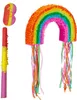 Relaxdays Pinata arcobaleno, con bastone e maschera, pinata Anteprima dell’immagine prodotto 1