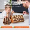 Jeu d'échecs magnétique en bois VEVOR, Jeu de dames aux Voir les images du produit 3
