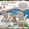 Two Adirondack chairs by a swimming pool with a small woven side table between them. Podgląd zdjęcia produktu