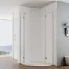 A modern bathroom with a corner shower enclosure. Produktbild-Vorschau
