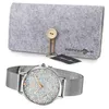 Alienwork Damen-Armbanduhr Quarz silber mit Metall Mesh Produktbild-Vorschau 4