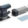 A Festool sander, dust collector, and sandpaper are displayed against a white background. Produktbild-Vorschau