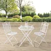 Bistro set 'Biella' 3-dielny skladací kovový biely Náhľad obrázku produktu 6