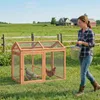 PawHut Hühnerstall 104 x 70,5 x 84 cm Freilaufgehege mit Produktbild-Vorschau 2