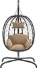 vidaXL Závěsné křeslo s polštářem Taupe Poly Rattan & Steel Náhled obrázku produktu 3
