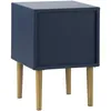 A blue nightstand with gold legs against a white background. Podgląd zdjęcia produktu