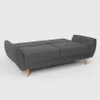 A dark gray sofa bed is shown from a side-angle against a white background. Voir les images du produit