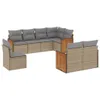 Design 8-tlg. Garten-Sofagarnitur mit Kissen Beige Poly Produktbild-Vorschau 2