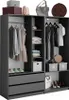 Vicco Kleiderschrank Elmo, 100 x 200 cm 2er Set, Anthrazit Produktbild-Vorschau 7